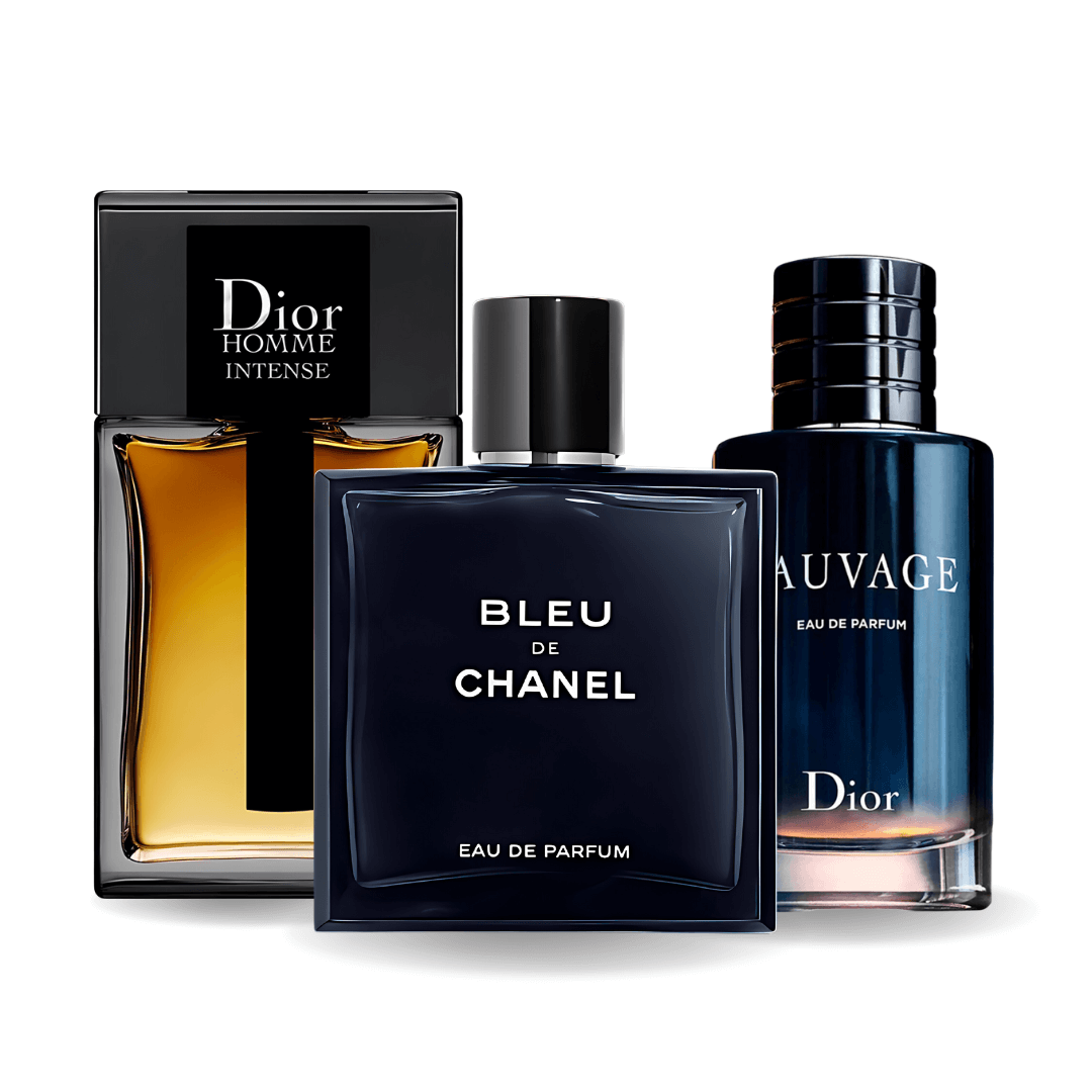 Zestaw 3 perfumy Sauvage Dior, Bleu de Chanel, Dior Homme Intense 100ml