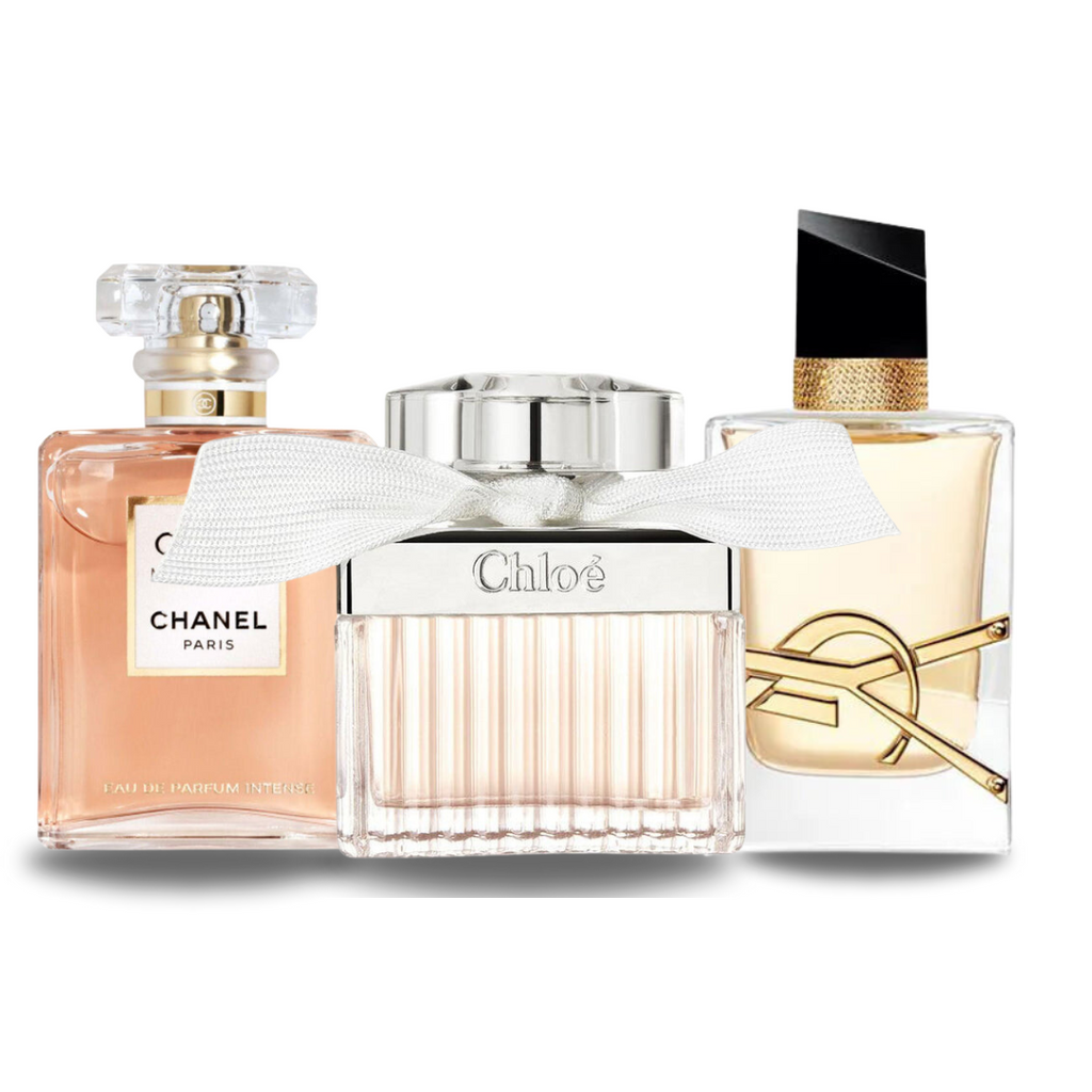 Zestaw 3 perfumy Chanel COCO MADEMOISELLE, Yves Saint Laurent LIBRE, CHLOÉ 100ml