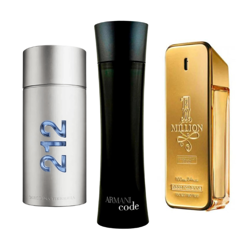 Zestaw 3 perfumy 212 Men NYC, Paco Rabanne One Milion, Armani Code Homme 100ml